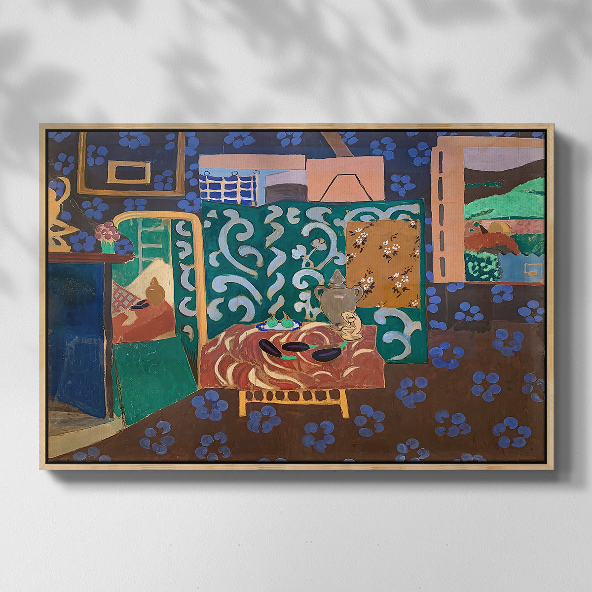 Interior with Aubergines, 1911 - Floater Framed Canvas Print
