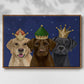 Christmas Labradors, Three Kings - Floater Framed Canvas Print