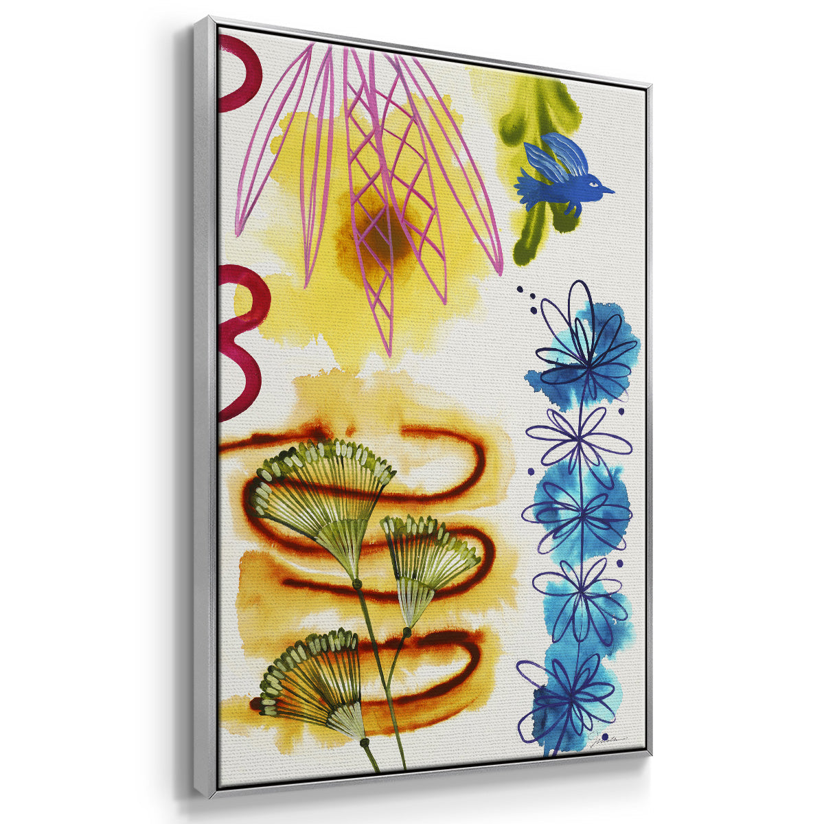 Flower Power I - Framed Premium Gallery Wrapped Canvas L Frame - Ready to Hang