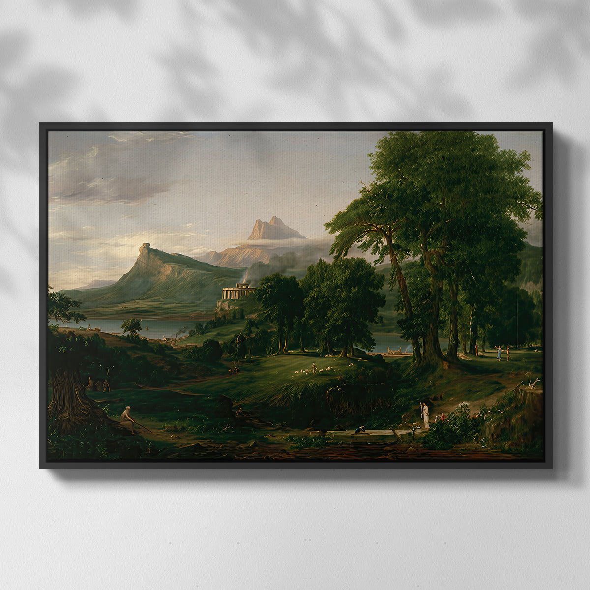 The Course of Empire: The Arcadian or Pastoral State, 1834 - Floater Framed Canvas Print