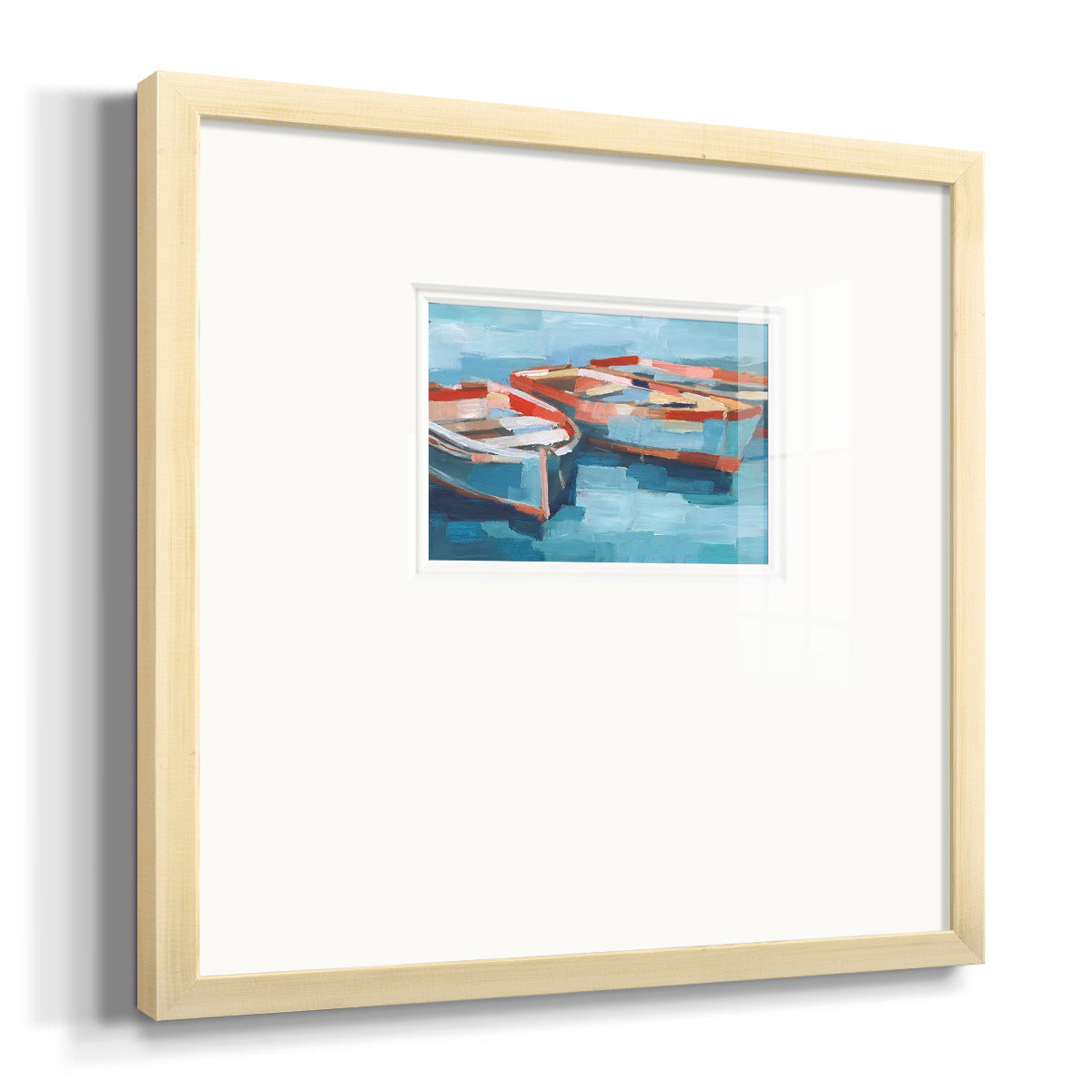 Primary Boats II Premium Framed Print Double Matboard