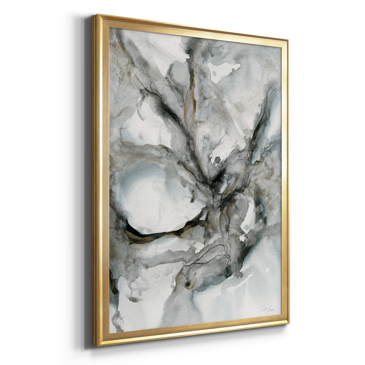 Marble Harmony - Modern Framed Canvas Print