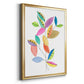 Color Pop Leaves II - Modern Framed Canvas Print