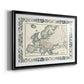 Bordered Map of Europe - Modern Framed Art Print