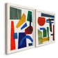 Colorful Shapes I - Premium Framed Canvas 2 Piece Set - Ready to Hang