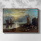 Sun Rising through Vapour: Fishermen Cleaning and Selling Fish, c. 1807 - Floater Framed Canvas Print