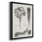 Black & White Protea on Linen I - Modern Framed Canvas Print