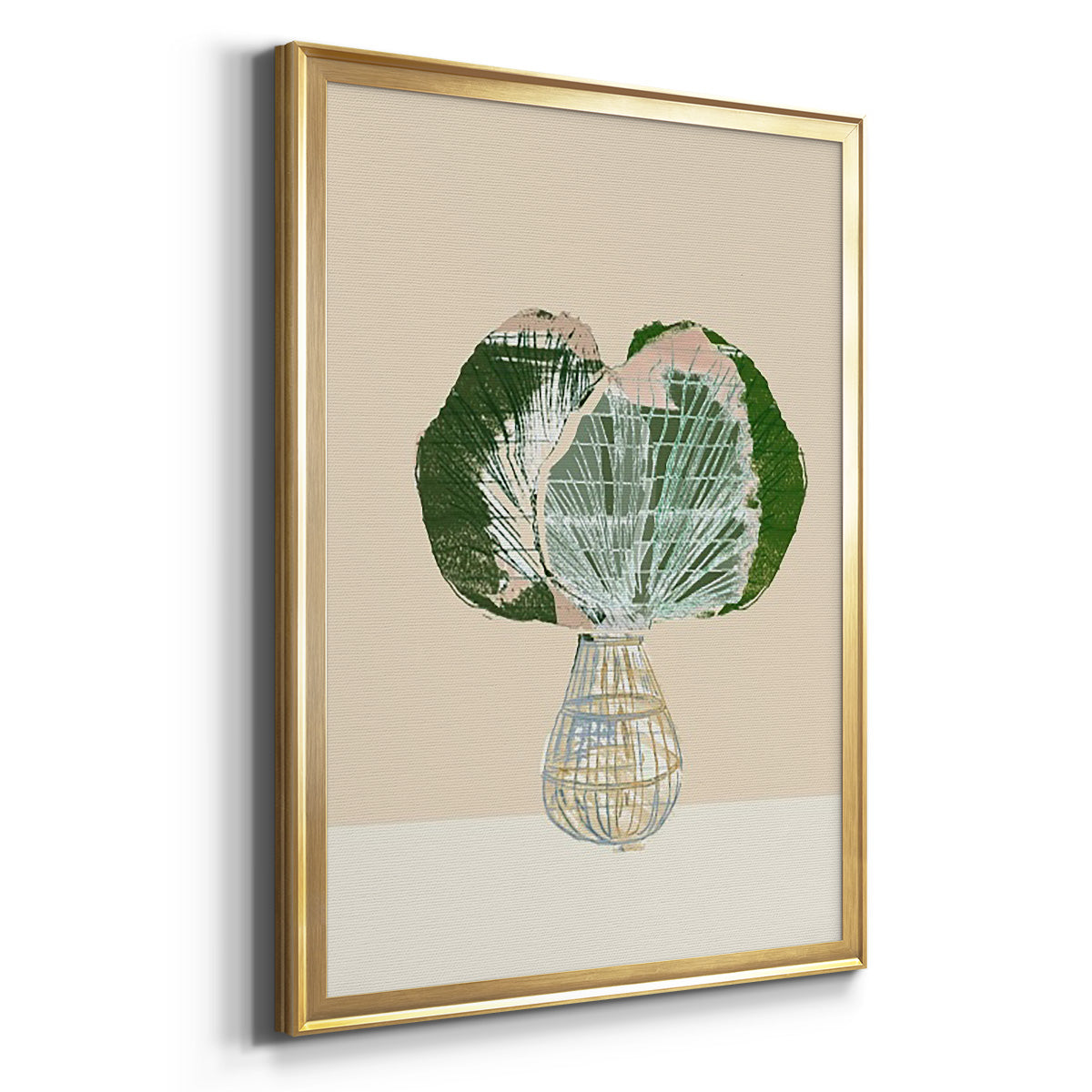 Woven Tropical Leaf I - Modern Framed Canvas Print