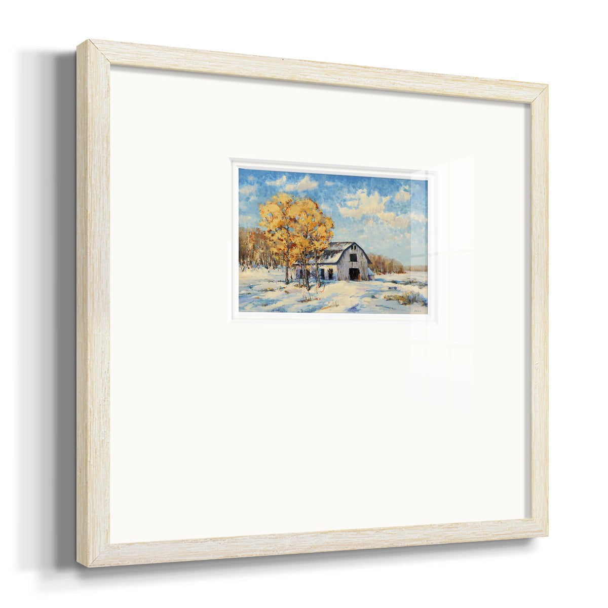 Autumn Barn- Premium Framed Print Double Matboard