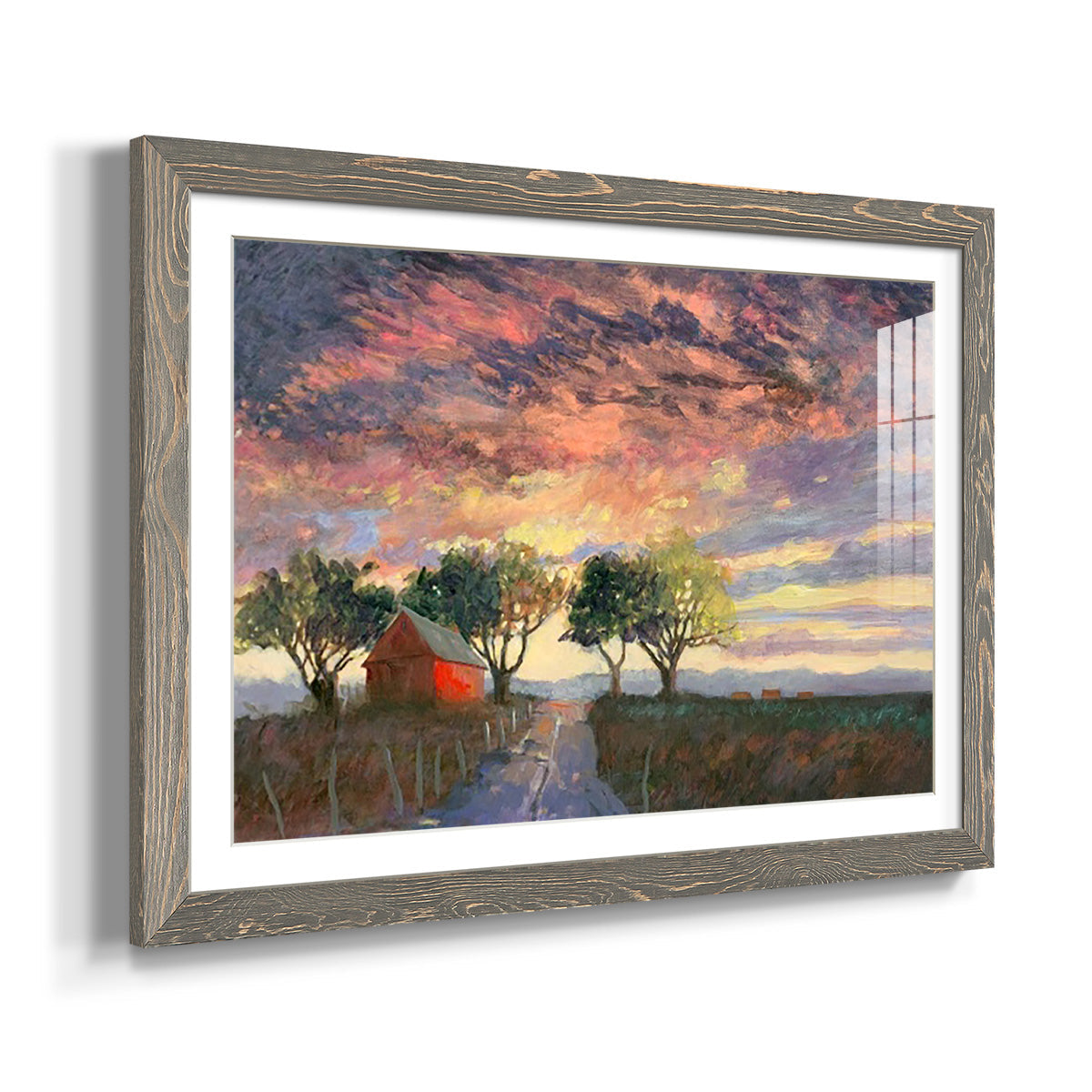 Fire in the Sky - Barnwood Framed Art Print