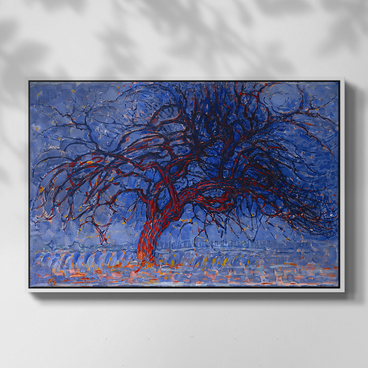 The Red Tree, 1909 - Floater Framed Canvas Print