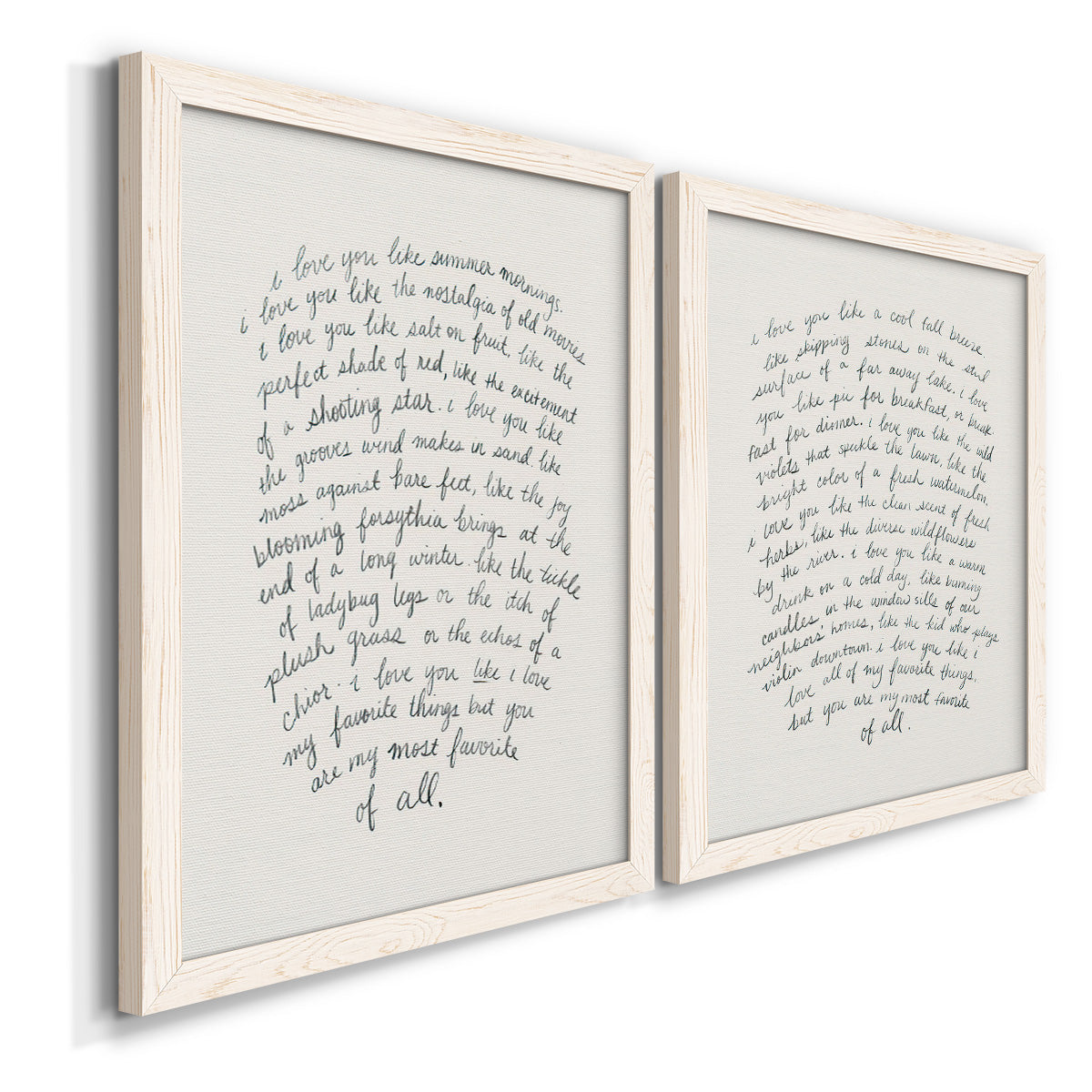 Letter to a Lover I - Premium Framed Canvas 2 Piece Set - Ready to Hang