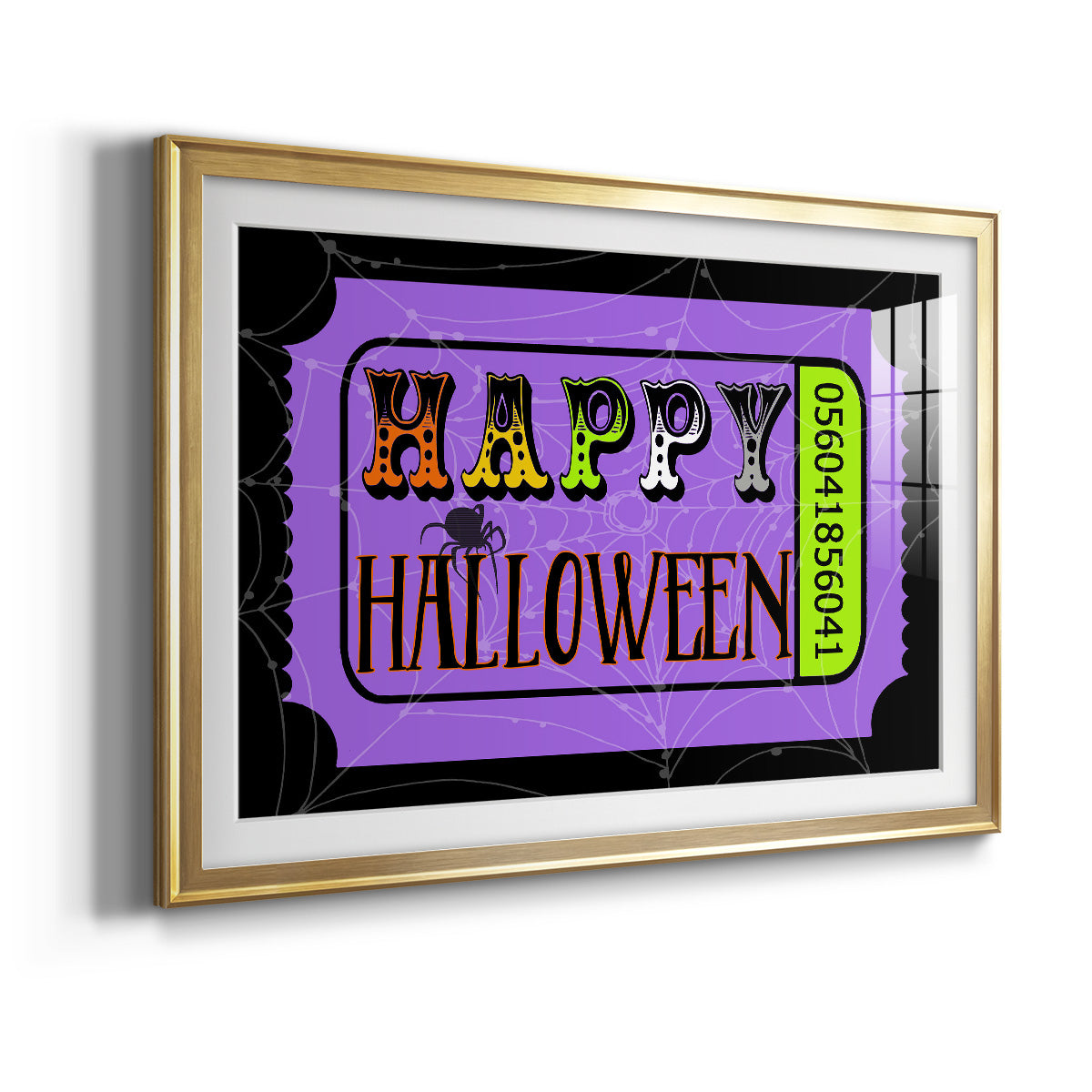 Happy Halloween Ticket - Modern Framed Art Print