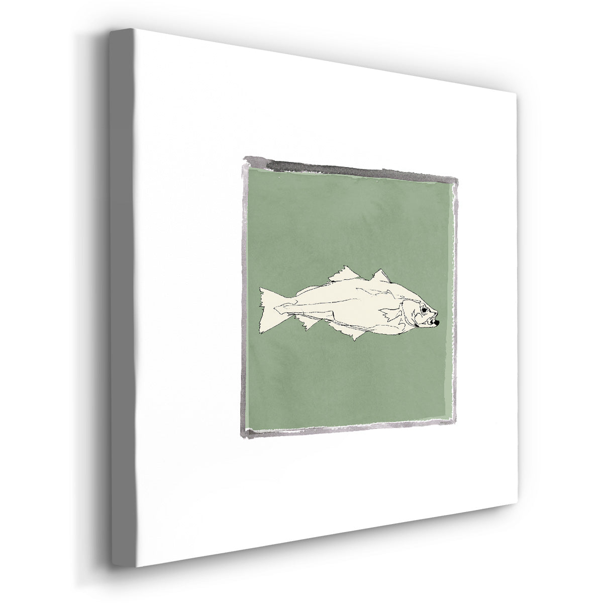 Block Print Fish VI-Premium Gallery Wrapped Canvas - Ready to Hang