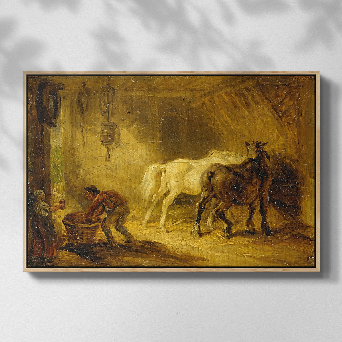 Heath Ewe and Lambs, 1810 - Floater Framed Canvas Print
