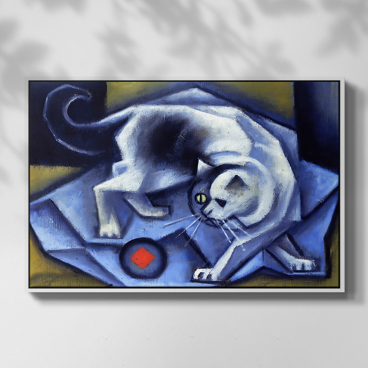 Cat Playing with a Ball, 1945-1950 - Floater Framed Canvas Print