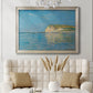 Impressionist coastal low-tide seascape at Pourville by Claude Monet in an ornate champagne frame displayed in a neutral-toned interior setting.