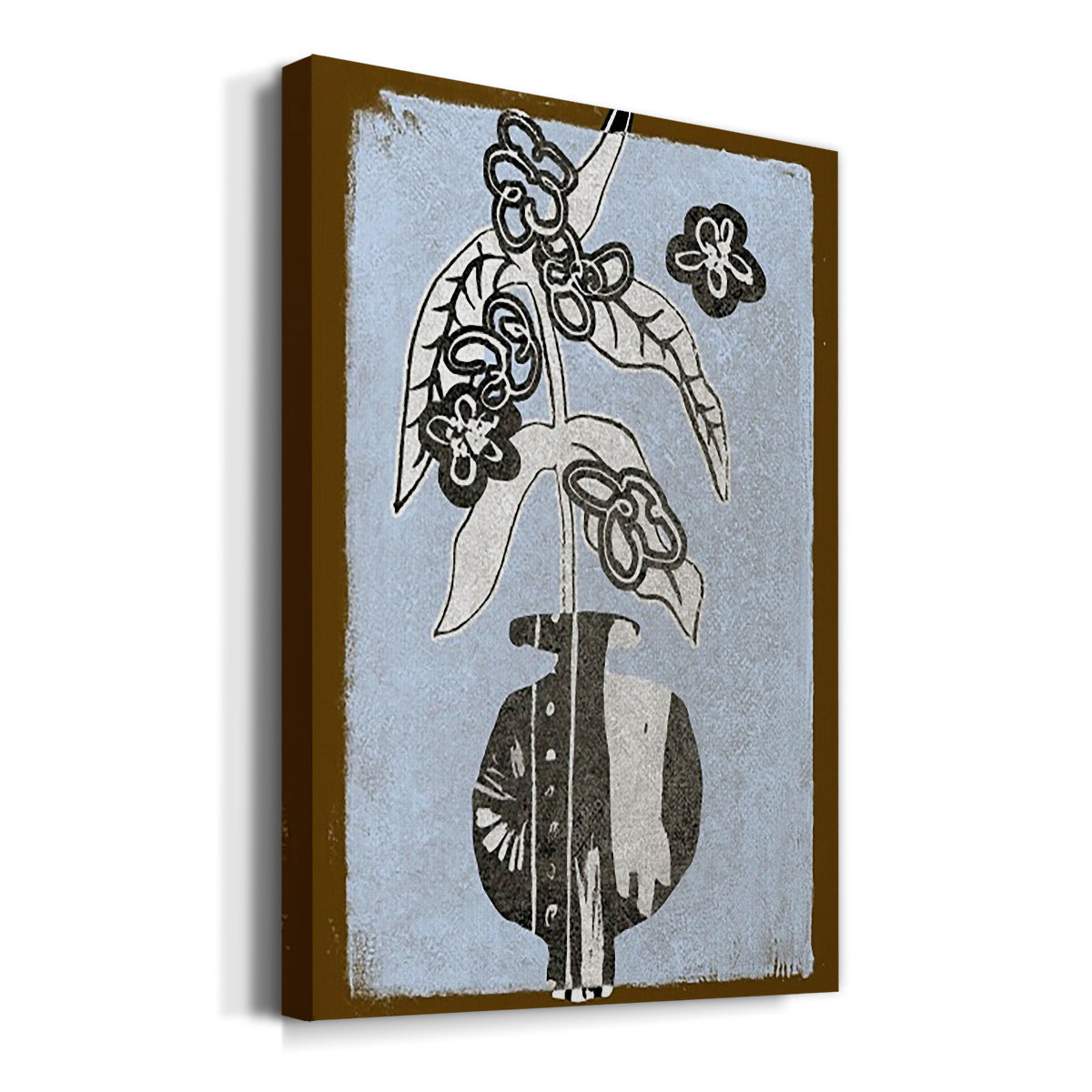 Graphic Flowers in Vase IV - Canvas Art Print