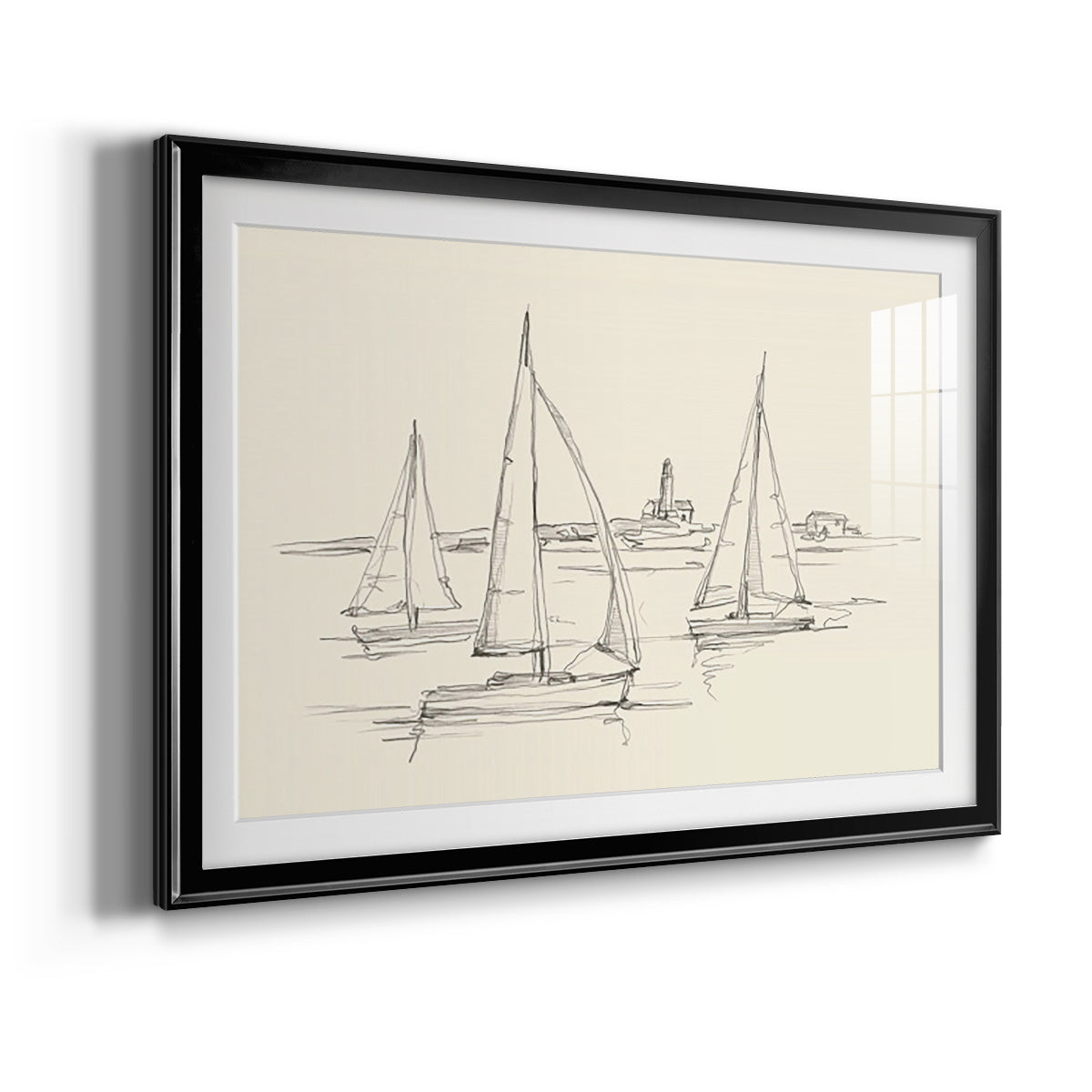 Coastal Contour Sketch II - Modern Framed Art Print