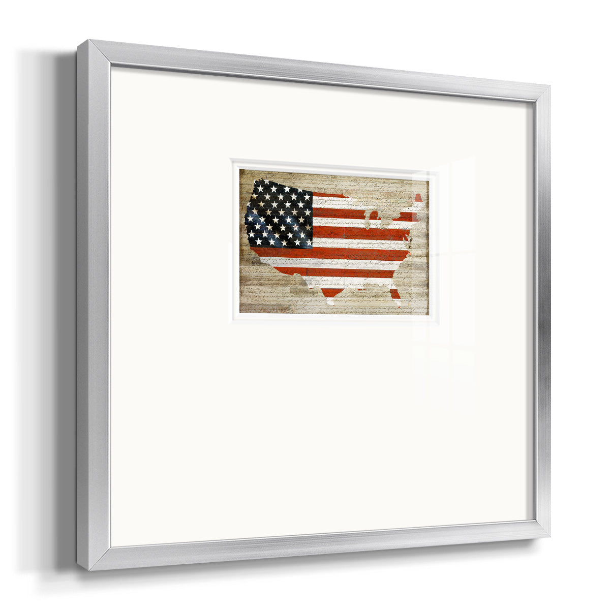 American Flag Premium Framed Print Double Matboard