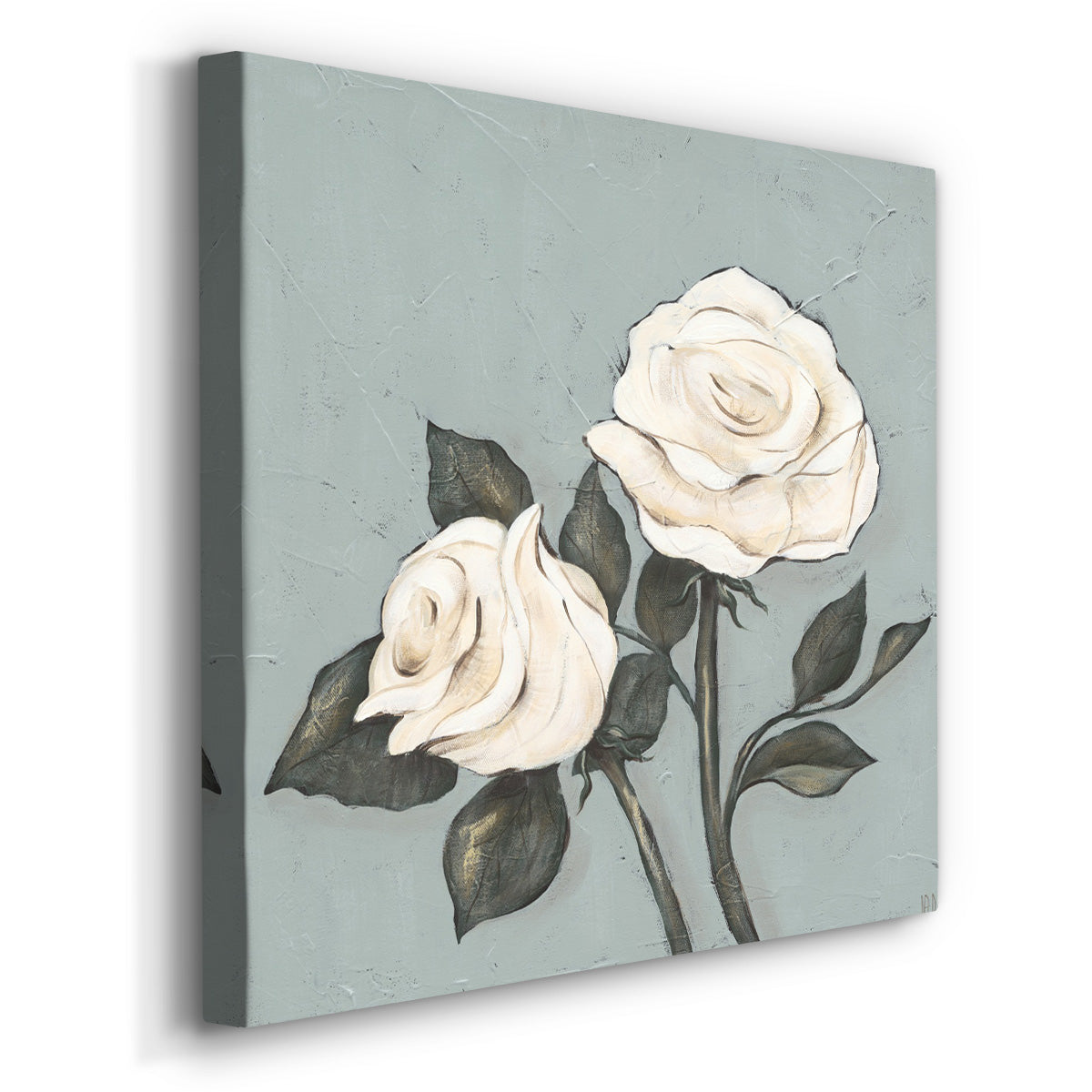 Two Tan Roses-Premium Gallery Wrapped Canvas - Ready to Hang