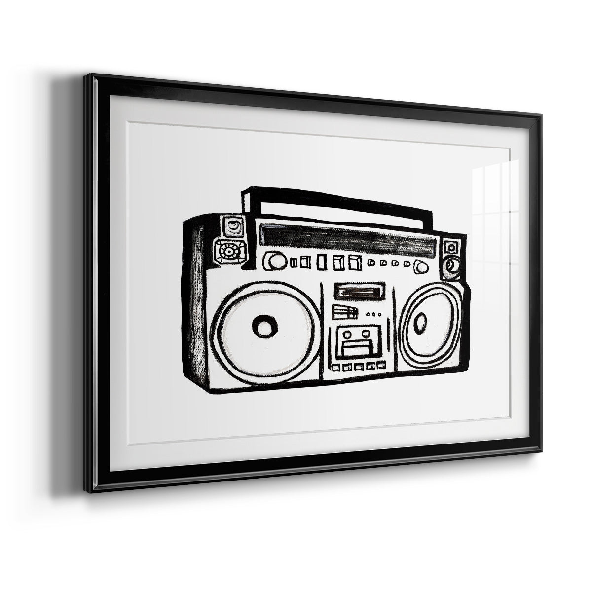 Boombox Sketch Premium Framed Print - Ready to Hang