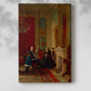 Canvas art print of a multi-figure composition with formal poses and soft light with a soft shadow on a white background.