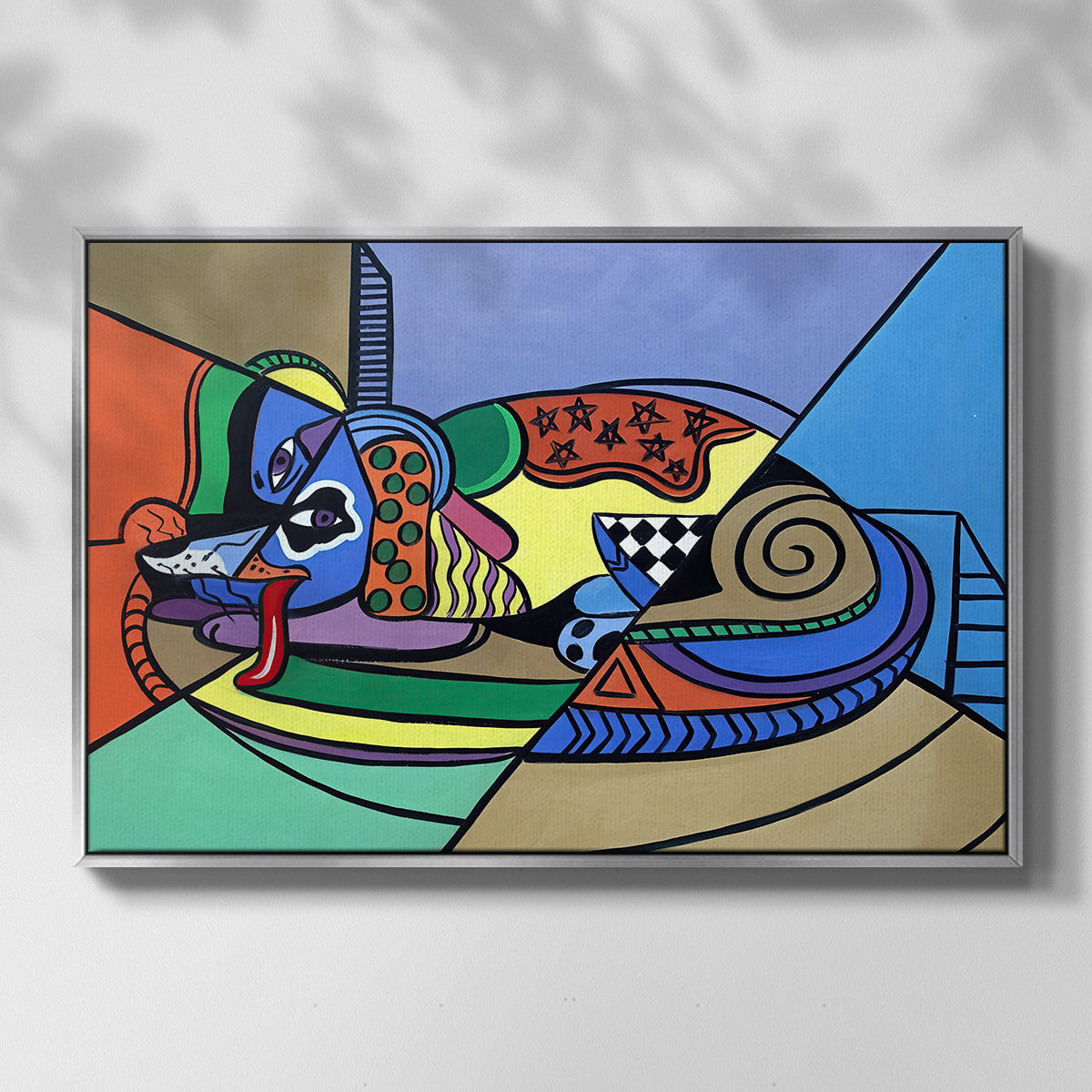 A Dog Named Picasso - Floater Framed Canvas Print