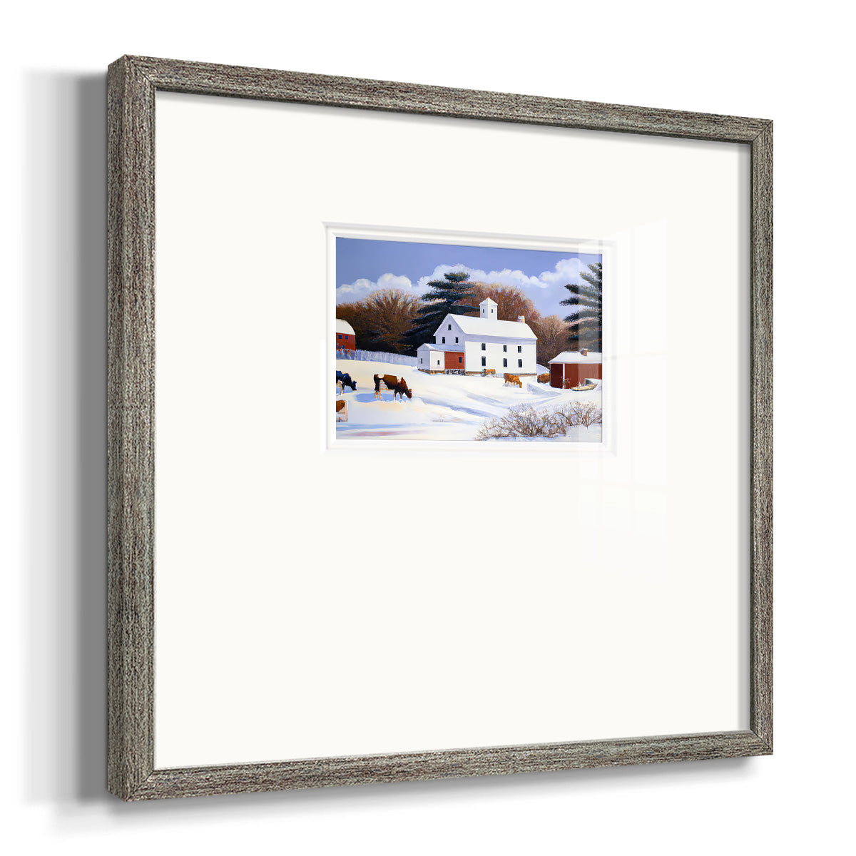 Winter Barn IV - Double Matboard Framed Print