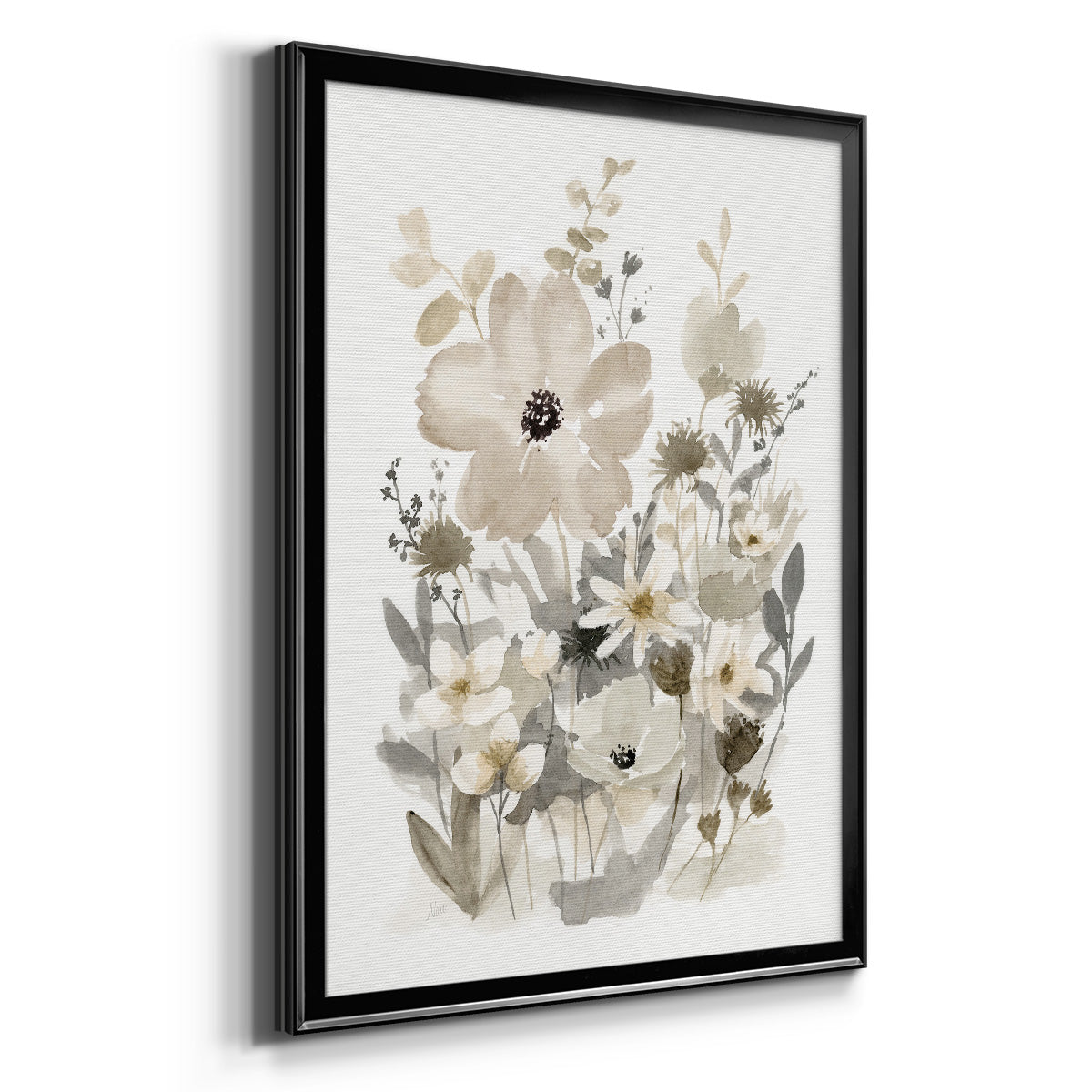 Neutral Nature I - Modern Framed Canvas Print