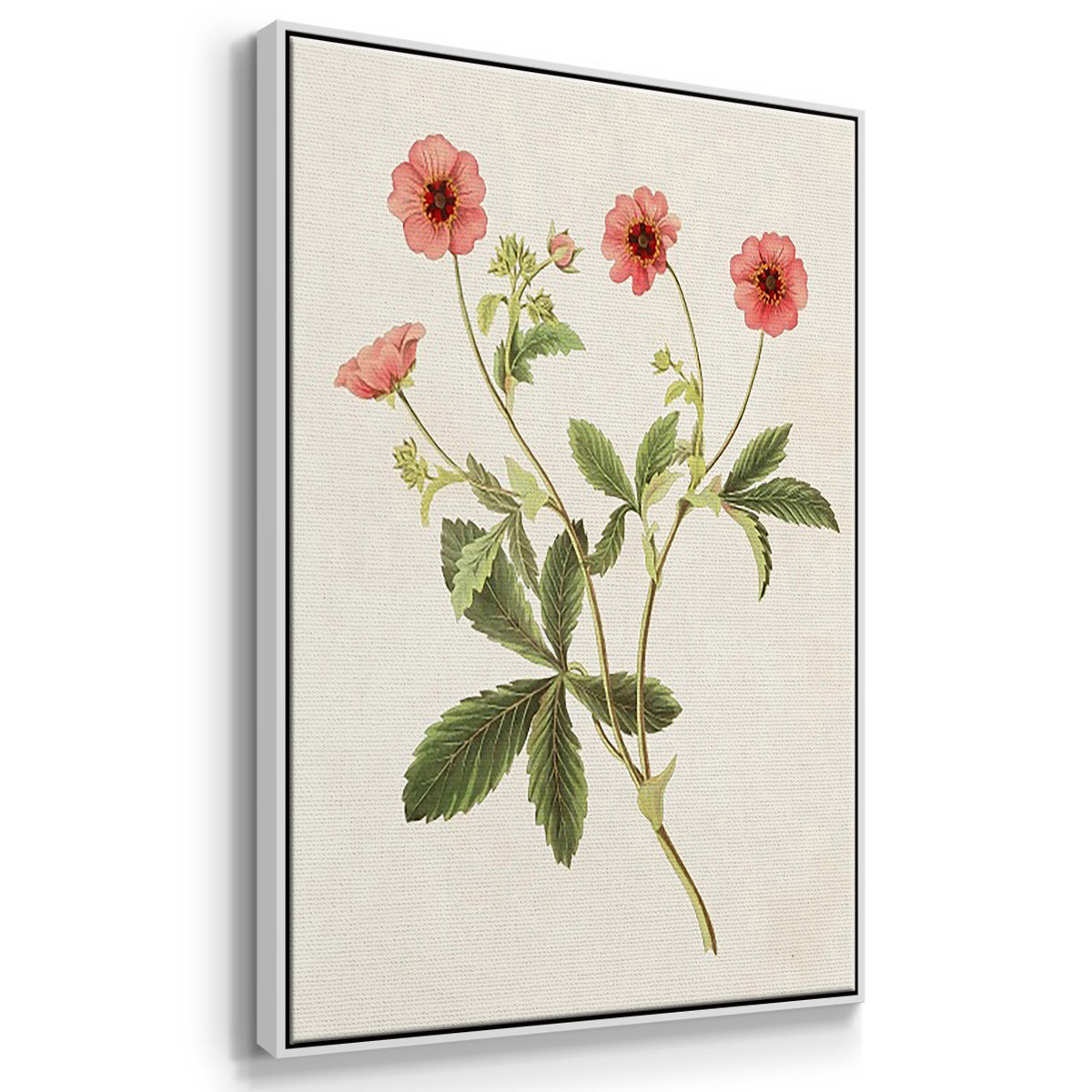 Flowers of the Seasons VI - Framed Premium Gallery Wrapped Canvas L Frame 3 Piece Set - Ready to Hang