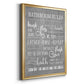 Neutral Bathroom Rules - Modern Framed Canvas Print