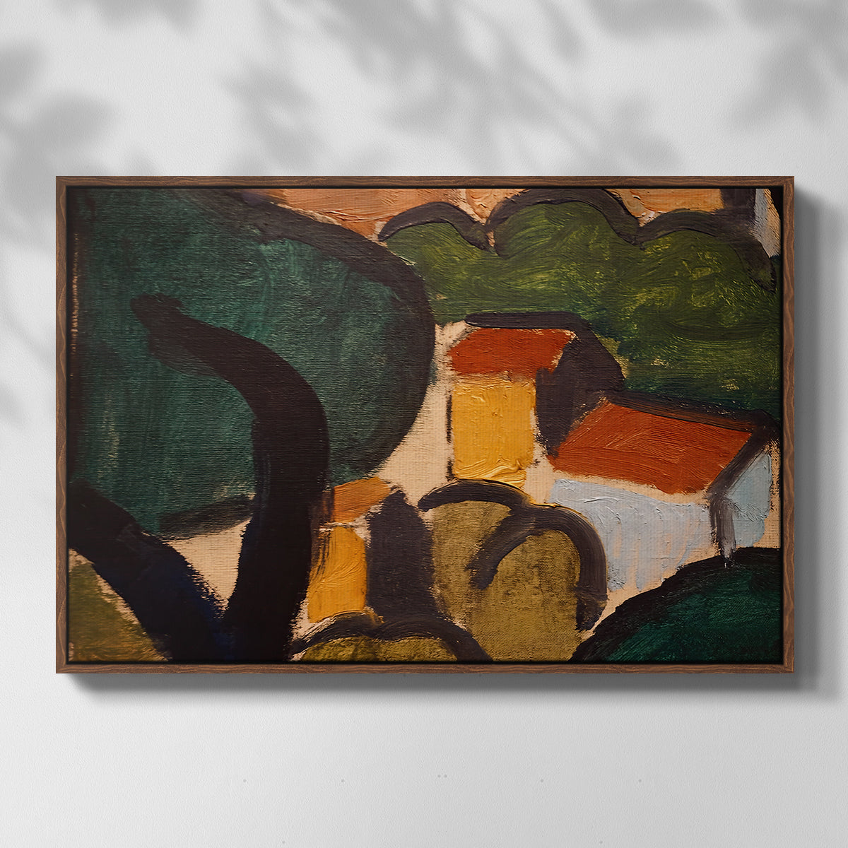 Landscape with Trees and Houses, c. 1905 - Floater Framed Canvas Print