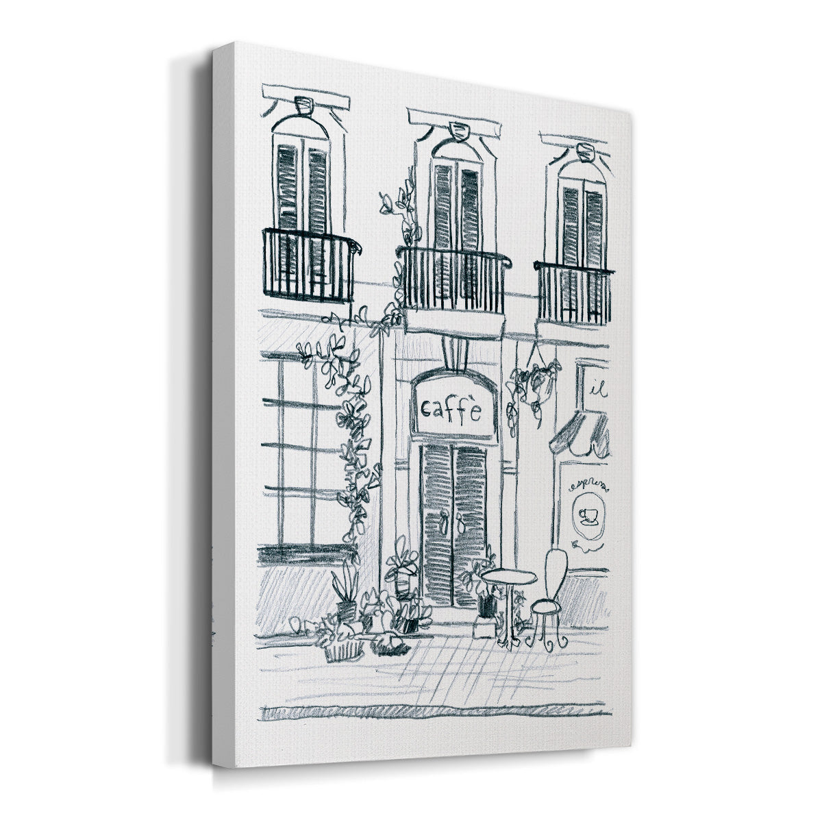 Italian Street Sketch III Premium Gallery Wrapped Canvas - Ready to Hang