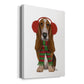 Christmas Des - Basset Hound and Ear Muffs Premium Gallery Wrapped Canvas - Ready to Hang