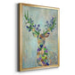 Fantastic Florals Deer, Portrait - Modern Framed Canvas Print