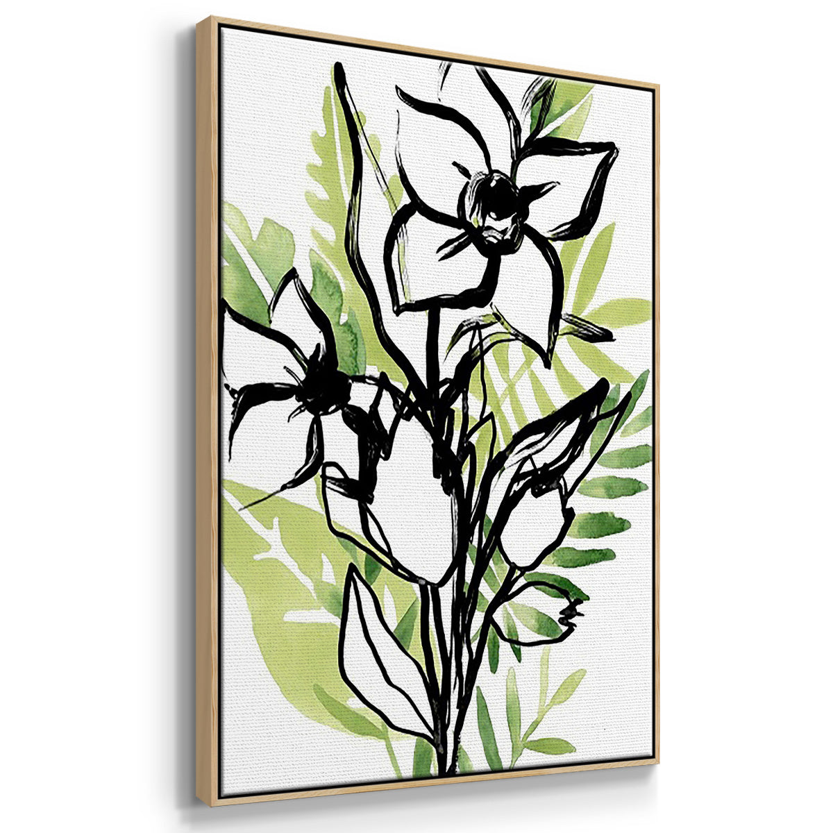 Tropical Sketchbook I - Framed Premium Gallery Wrapped Canvas L Frame 3 Piece Set - Ready to Hang