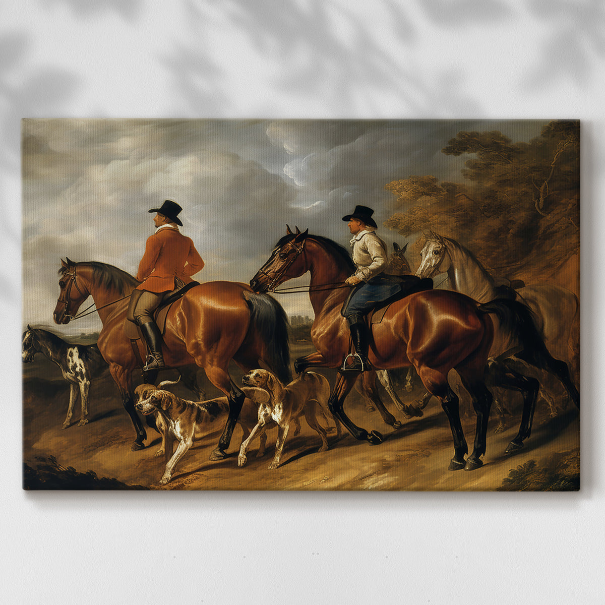 horseback riding,countryside,dogs,painting,classic art,riders,horses,landscape,nature,adventure,equestrian,collaboration,sky,animals,artwork,historical,scenery,outdoors,beauty,clouds,companionship,tranquility,rural,figures,elegant,tradition,activity,journey,exploration,teamwork,hobbies,sun,late afternoon,brown horses,communication,farms,paths,leisure,lifestyle,paint,heritage,culture,craftsmanship