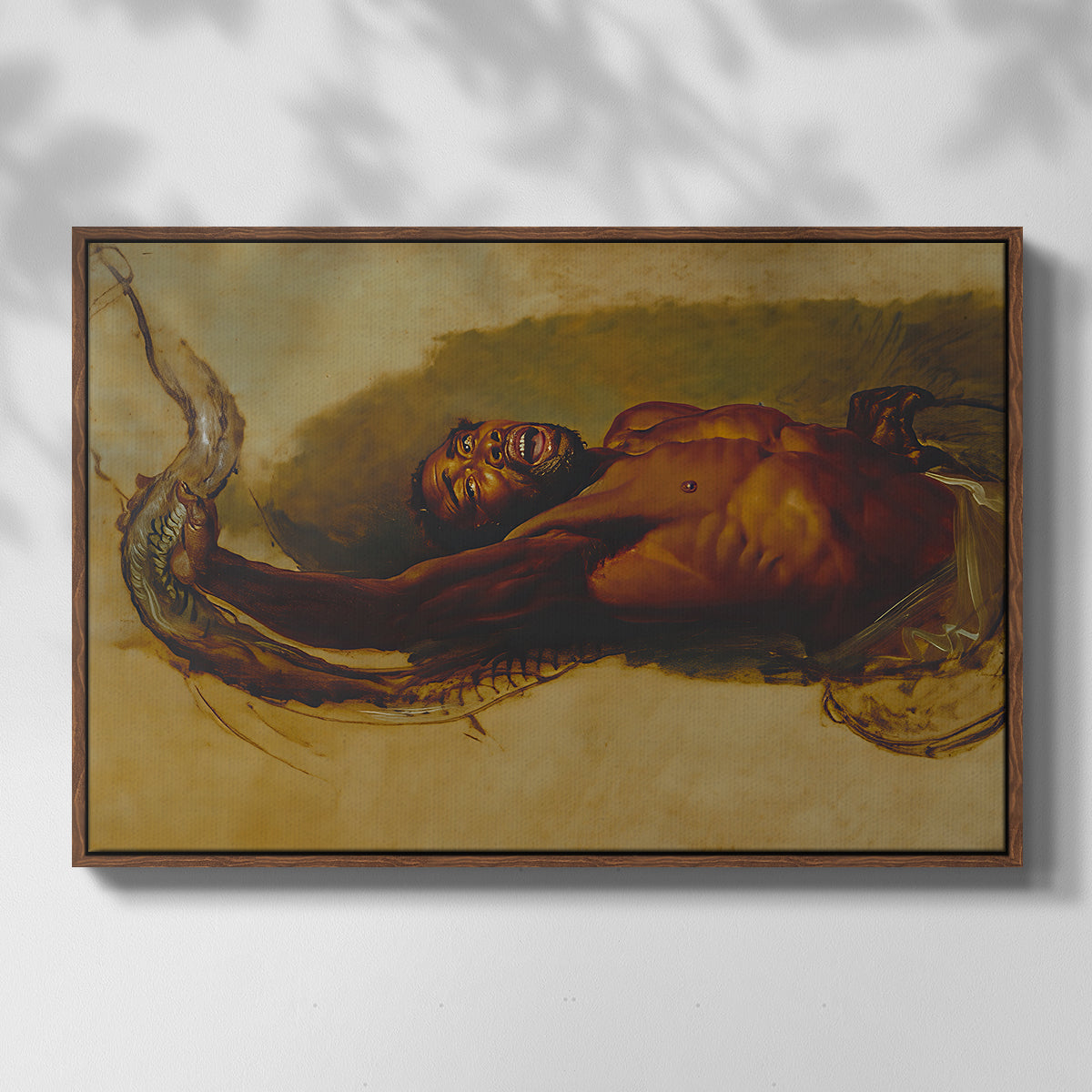 Man Struggling with a Boa Constrictor, c. 1803 - Floater Framed Canvas Print