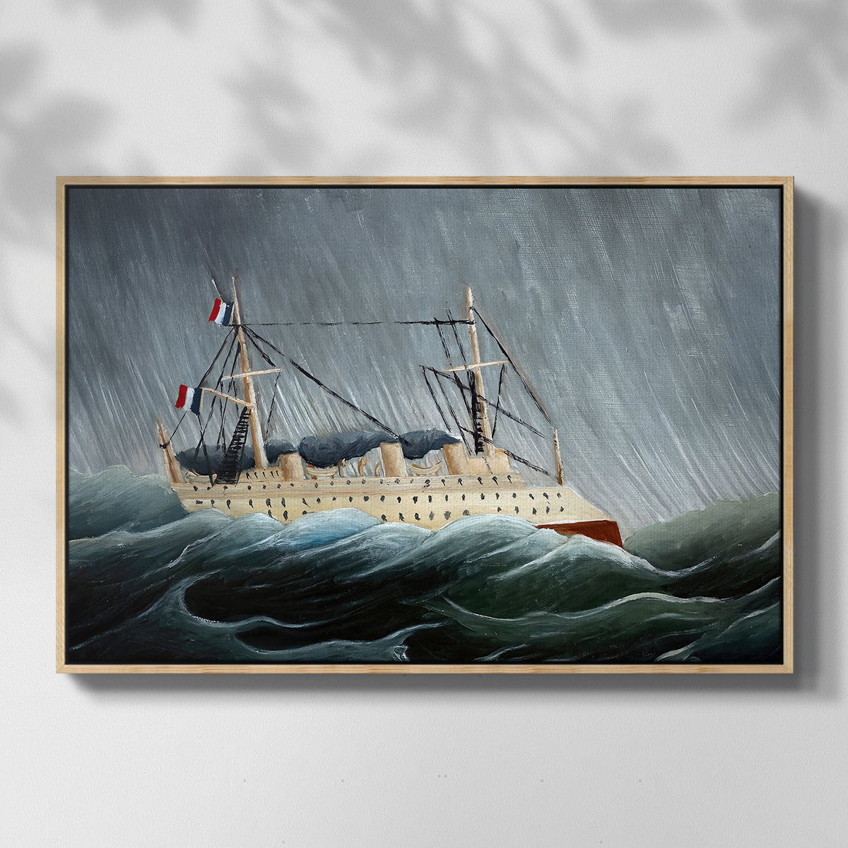 A Ship in the Storm, c. 1899 - Floater Framed Canvas Print