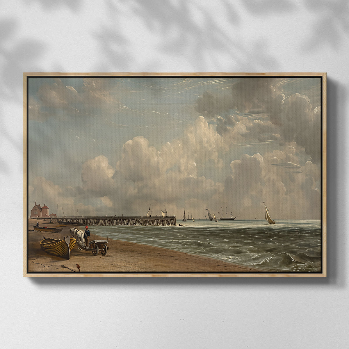 Yarmouth Jetty, 1822 - Floater Framed Canvas Print
