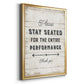 Please Stay Seated - Modern Framed Canvas Print