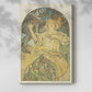 Canvas art print of a vintage advertisement featuring a stylized female figure and typography with a soft shadow on a white background.
