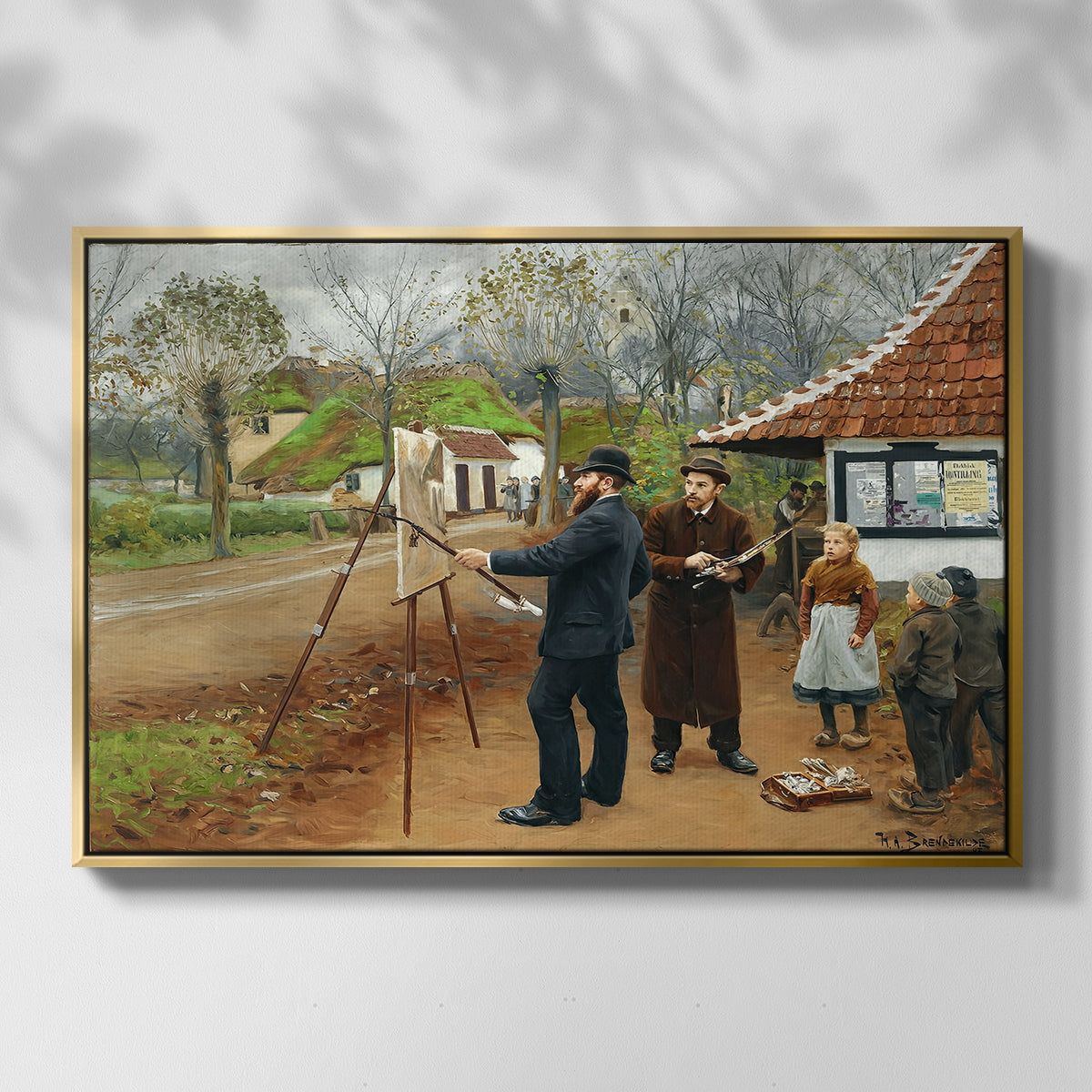 L. A. Ring Painting near Aasum Smithy, 1893 - Floater Framed Canvas Print