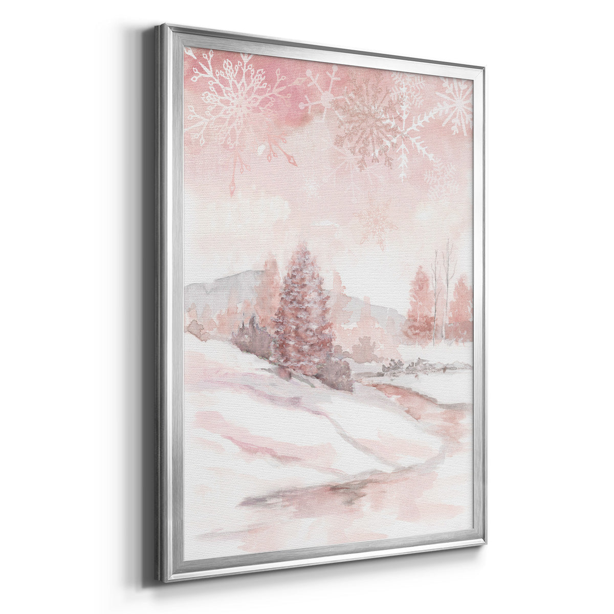 Blush Winter - Modern Framed Canvas Print