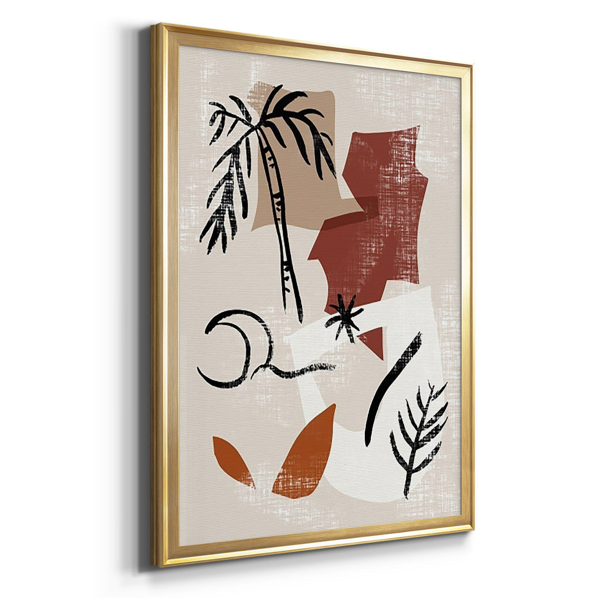 Soft Palms I - Modern Framed Canvas Print