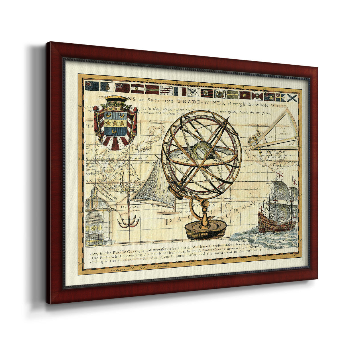 Nautical Map I Premium Framed Canvas- Ready to Hang