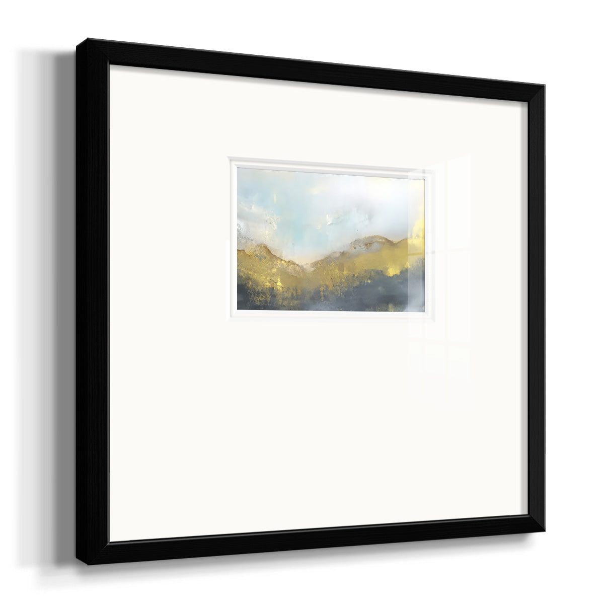 Blue and Gold Abstract IV Premium Framed Print Double Matboard