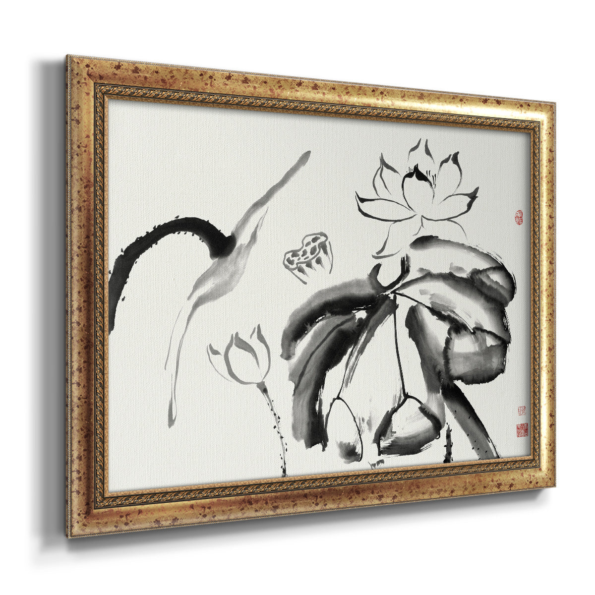 Lotus Study III Premium Framed Canvas- Ready to Hang