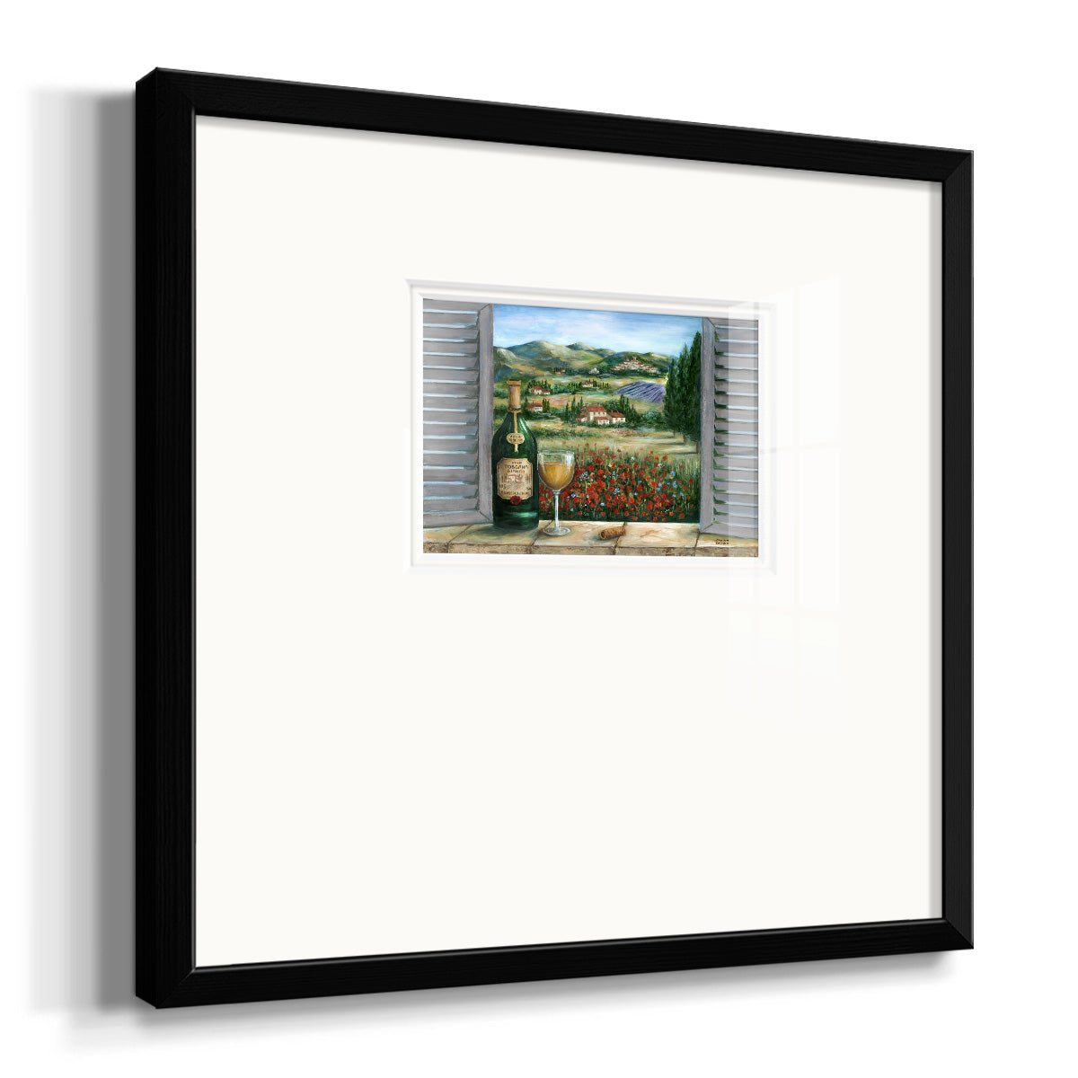 Tuscan White and Poppies Premium Framed Print Double Matboard